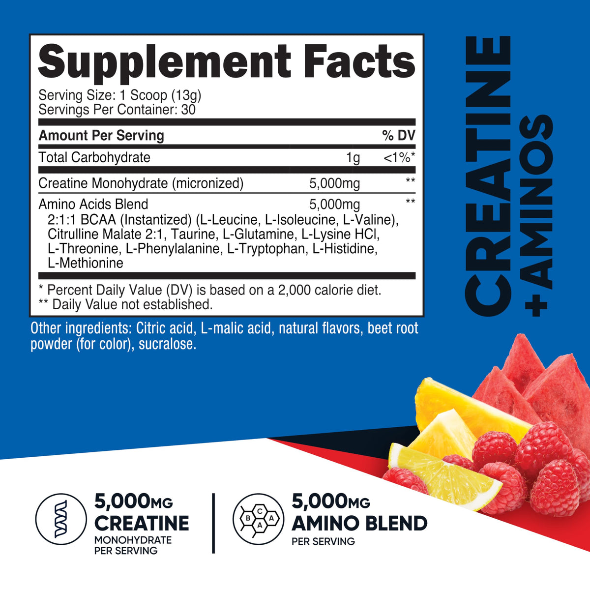 Nutricost Creatine + Aminos BCAA mélange avec eau
