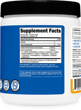 Nutricost Créatine + Aminos Pêche Mangue en situation de fitness