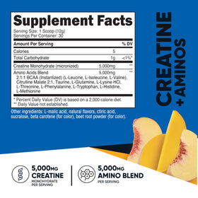 Nutricost Créatine + Aminos Pêche Mangue mélange dans un verre