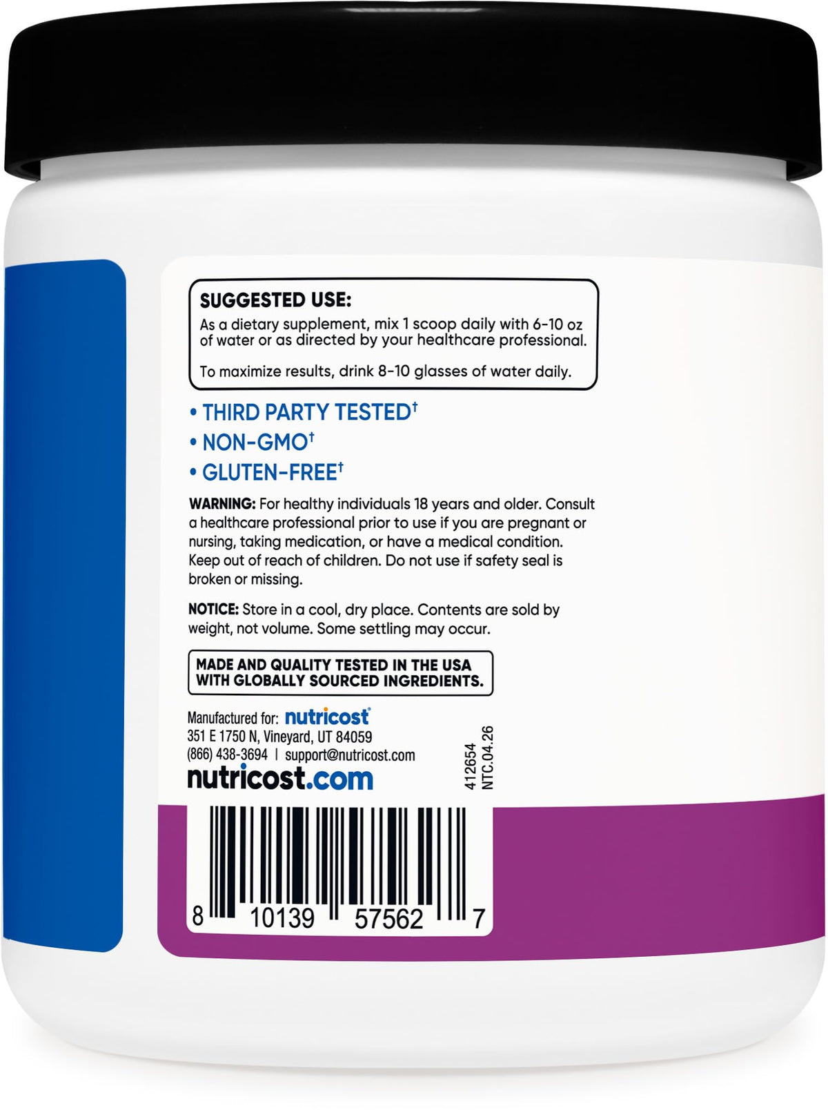 Nutricost Creatine + Aminos Poudre Raisin 30 Portions en poudre