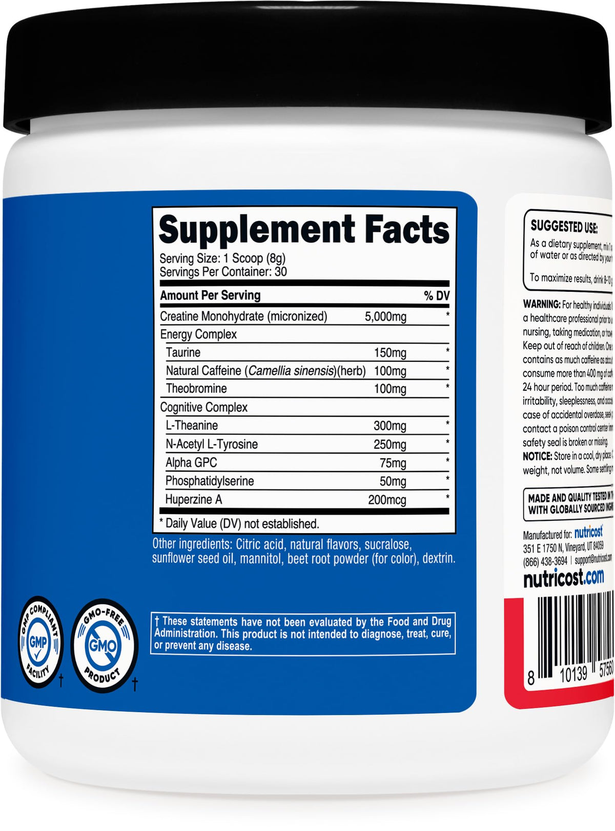 Nutricost Créatine + Énergie, utilisation dans un shaker