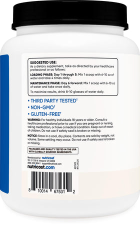 Nutricost Créatine Monohydrate 1 KG côté