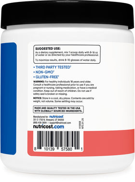 Nutricost Créatine Monohydrate 5000mg vue de côté