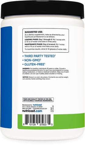 Nutricost créatine monohydrate 500g étiquette avec saveur Green Behemoth