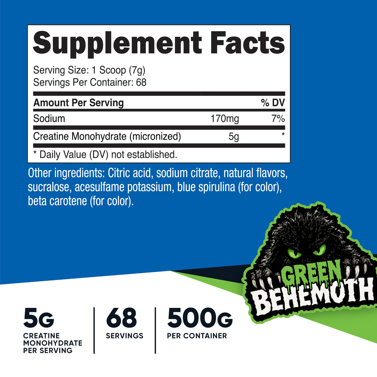 Nutricost créatine monohydrate 500g poudre dans un verre