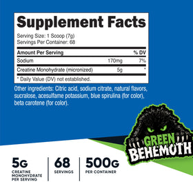 Nutricost créatine monohydrate 500g poudre dans un verre