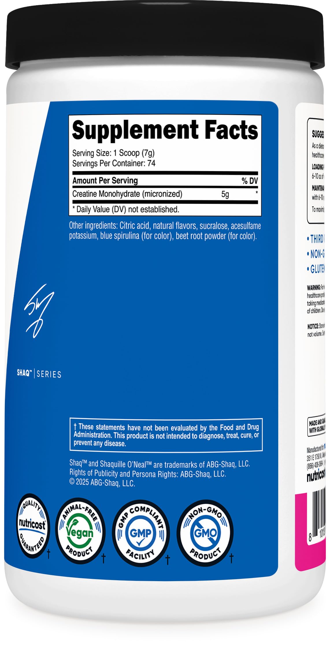 Nutricost créatine monohydrate 500g sur un fond de sport