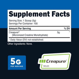 Nutricost Créatine Monohydrate Creapure® 500g cuillère doseuse incluse