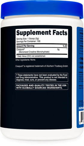 Nutricost Créatine Monohydrate Creapure® 500g sur fond neutre