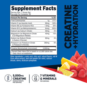 Nutricost créatine monohydrate ingrédients et valeur nutritionnelle