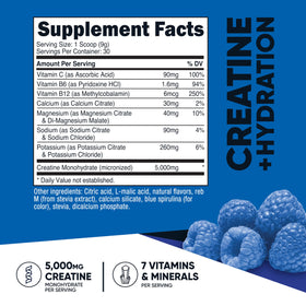 Nutricost Créatine Monohydrate ingrédients nutritionnels