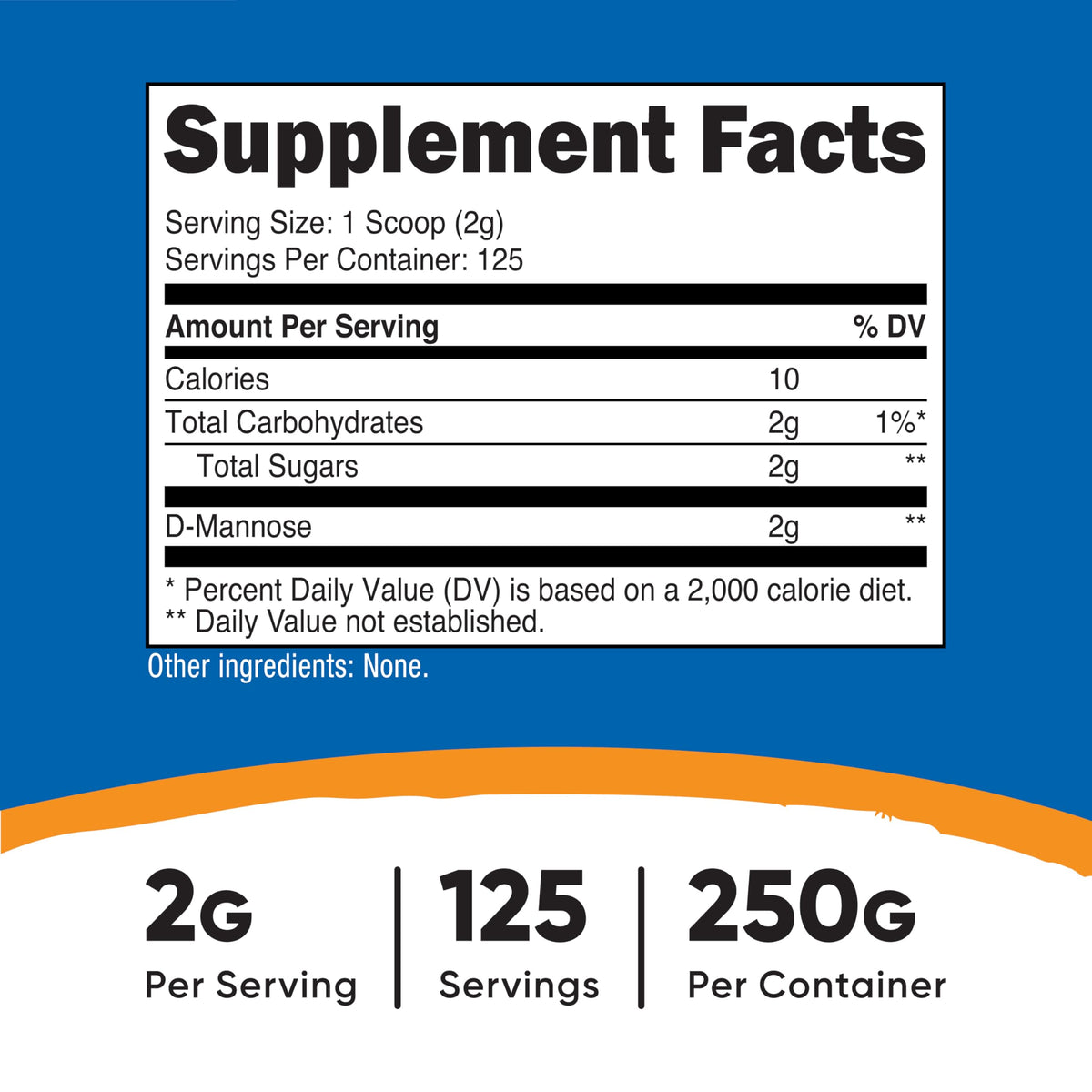 Nutricost D-Mannose Poudre 250 g vue supérieure