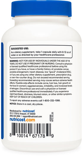 Nutricost DHEA 50mg gélule vue rapprochée