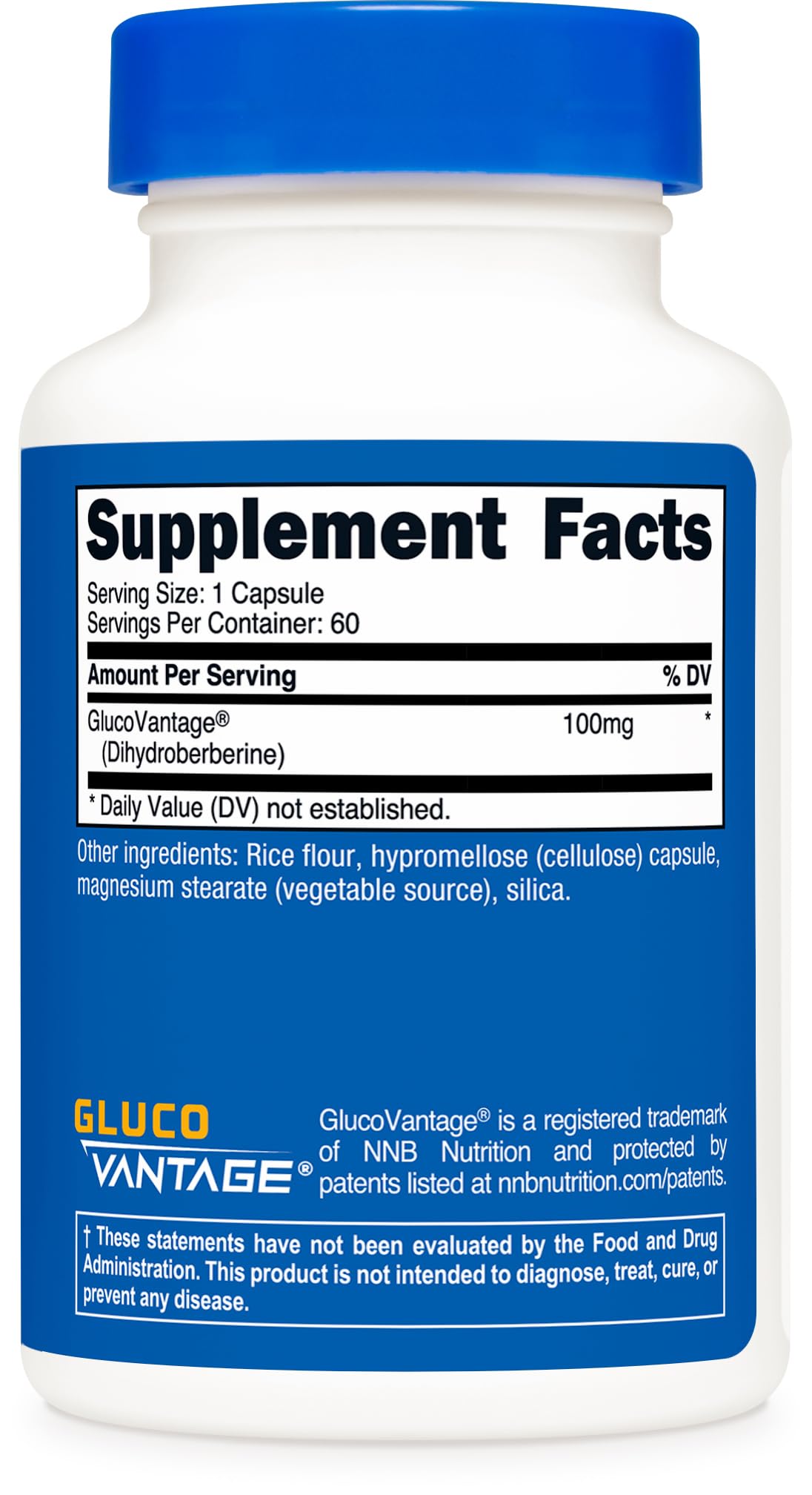 Nutricost Dihydroberberine 100mg Capsules à côté d'un verre d'eau