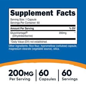 Nutricost Dihydroberberine capsule bottle side view