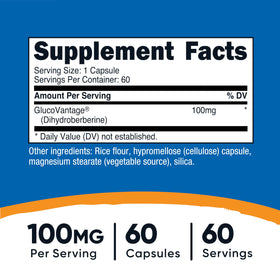 Nutricost Dihydroberberine Capsules 100mg emballage