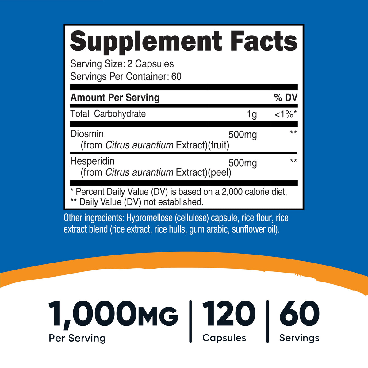 Nutricost Diosmine et Hespéridine 1000mg capsules individuelles