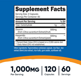 Nutricost Diosmine et Hespéridine 1000mg capsules individuelles