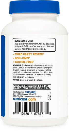Nutricost Diosmine et Hespéridine 1000mg capsules sur une table