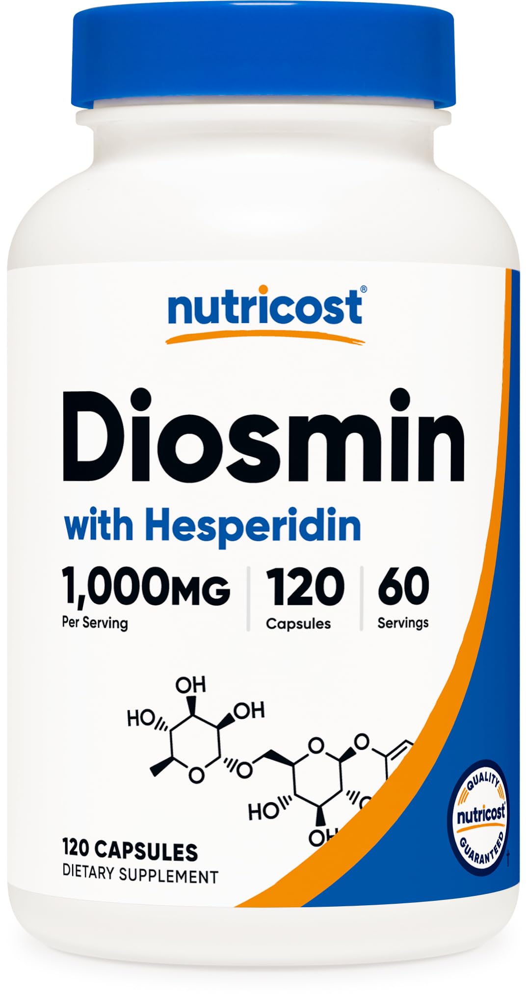 Nutricost Diosmine et Hespéridine 1000mg flacon de 120 capsules