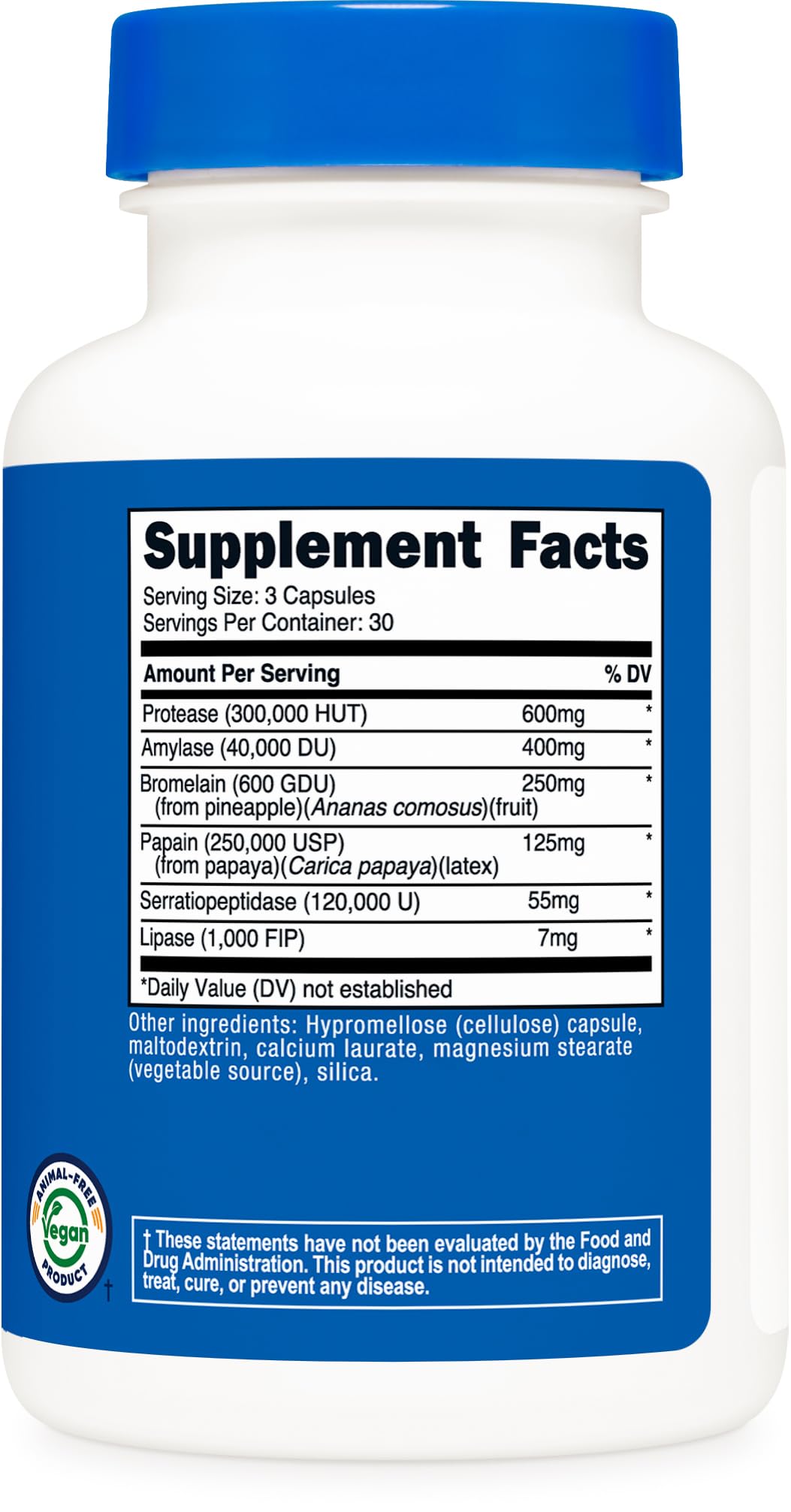 Nutricost Enzymes Protéolytiques avec capsules à côté