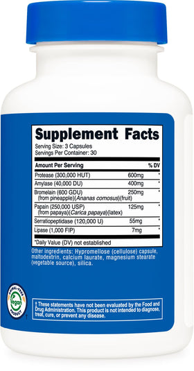 Nutricost Enzymes Protéolytiques avec capsules à côté