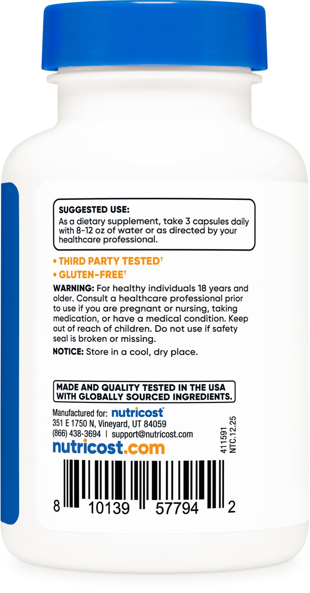 Nutricost Enzymes Protéolytiques sur fond blanc