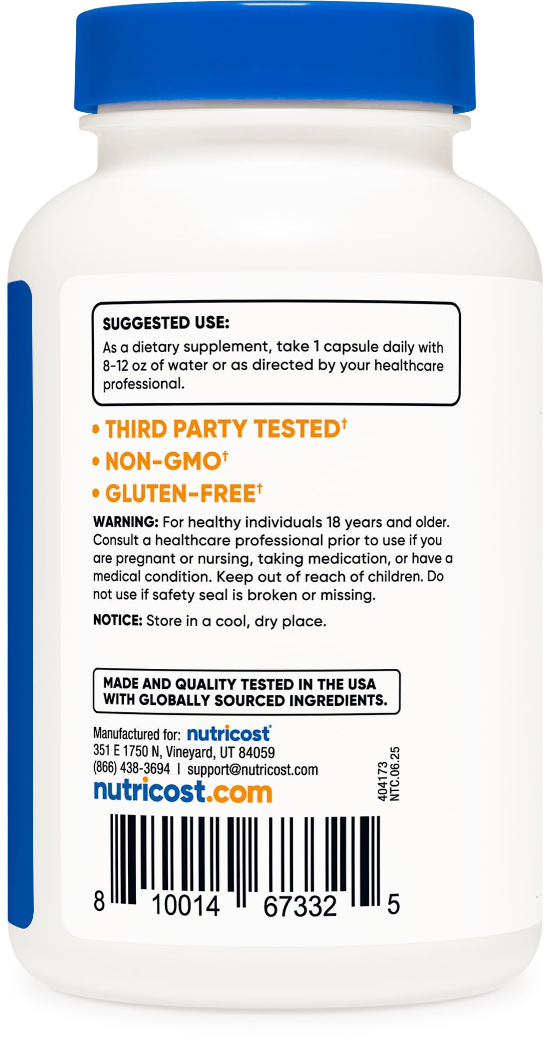 Nutricost Extrait d'Andrographis 450mg sur fond blanc