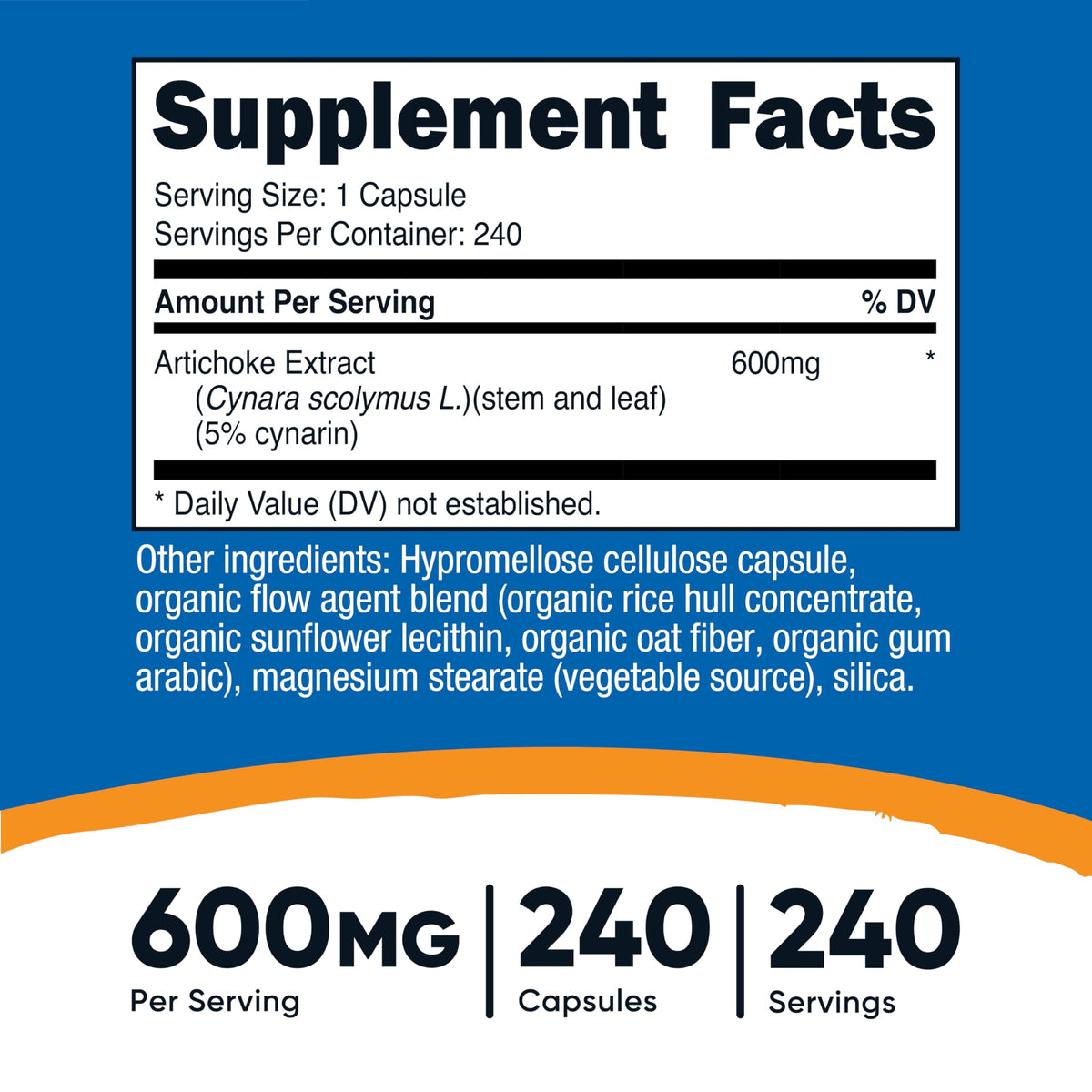 Nutricost Extrait d'Artichaut 600mg gélules végétariennes