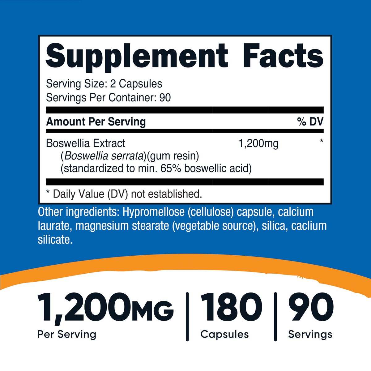 Nutricost Extrait de Boswellia capsules à l'intérieur du flacon
