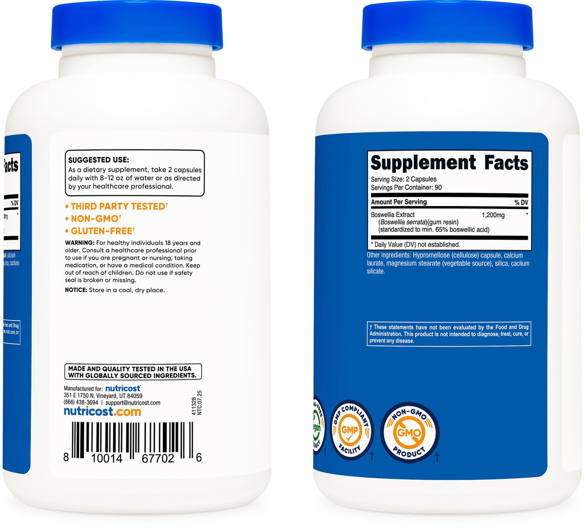 Nutricost Extrait de Boswellia capsules en main