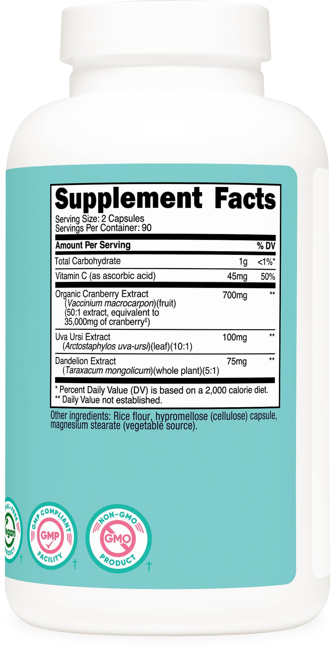 Nutricost Extrait de Canneberge flacon ouvert avec capsules visibles