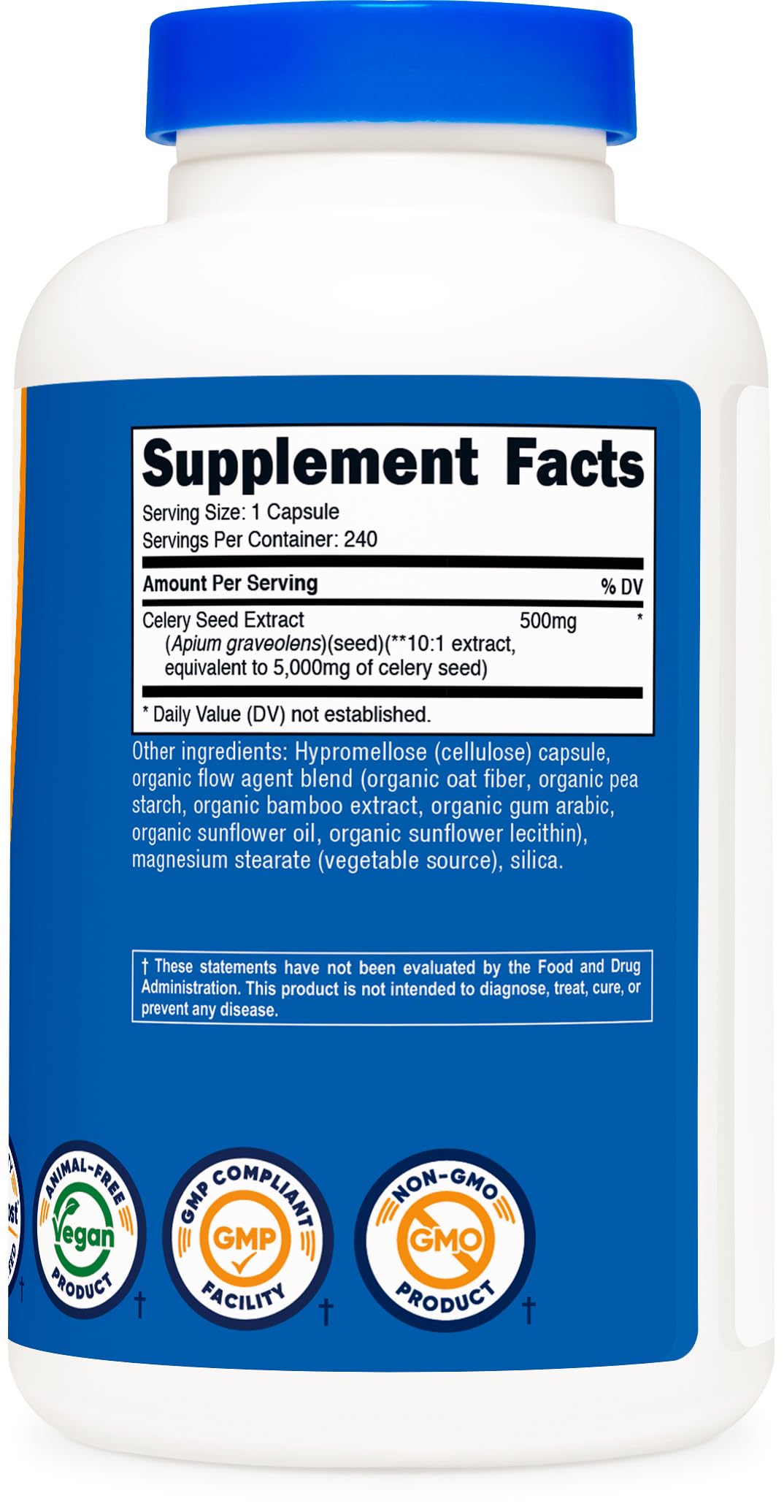 Nutricost Extrait de Graines de Céleri 240 Capsules, prise de capsules
