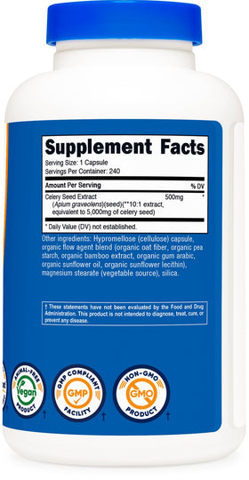 Nutricost Extrait de Graines de Céleri 240 Capsules, prise de capsules