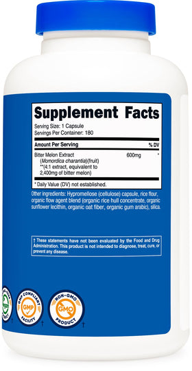 Nutricost Extrait de Melon Amer 600mg par capsule
