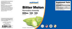 Nutricost Extrait de Melon Amer présenté avec des fruits de melon amer