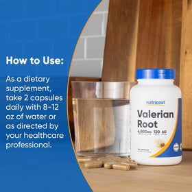 Nutricost Extrait de Racine de Valériane 120 Capsules avec d'autres compléments