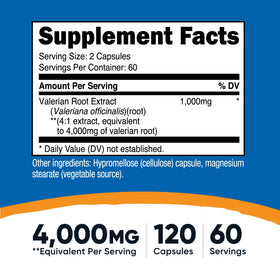 Nutricost Extrait de Racine de Valériane 120 Capsules côté