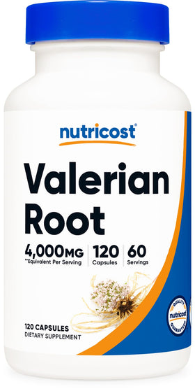 Nutricost Extrait de Racine de Valériane 120 Capsules vue de face