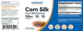 Nutricost Extrait de Soie de Maïs, détails de l'étiquette