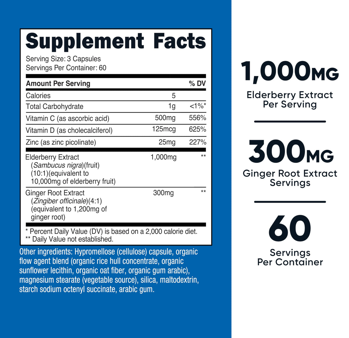 Nutricost Extrait de Sureau et Racine de Gingembre bouteille ouverte