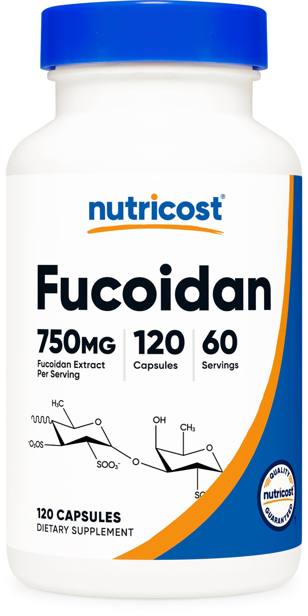 Nutricost Fucoidan 750mg 120 Capsules vue de face
