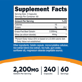 Nutricost Gelée avec Silice capsules ouvertes sur une table