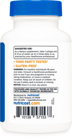 Nutricost gélules d'ail 1000mg avec capsule ouverte