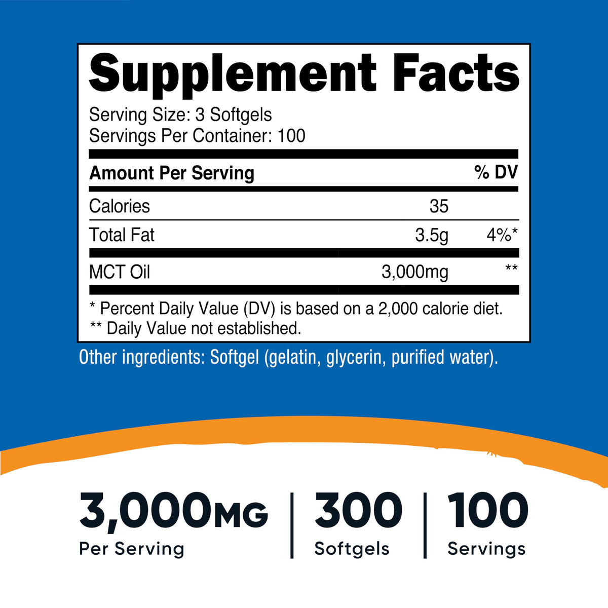 Nutricost Gélules d'Huile MCT 1000mg gélules à l'intérieur