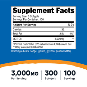 Nutricost Gélules d'Huile MCT 1000mg gélules à l'intérieur