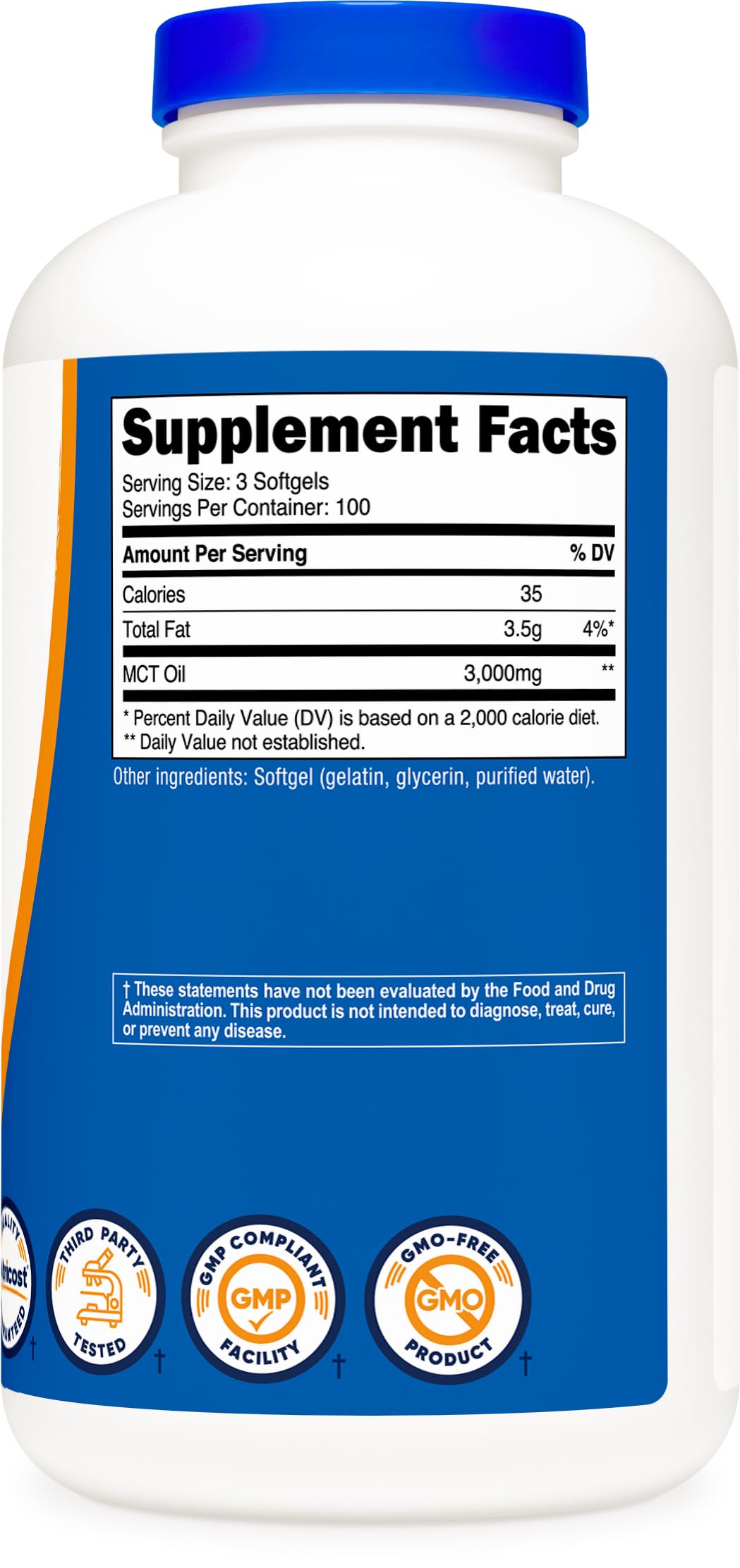 Nutricost Gélules d'Huile MCT 1000mg gélules en prise