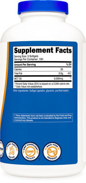 Nutricost Gélules d'Huile MCT 1000mg gélules en prise