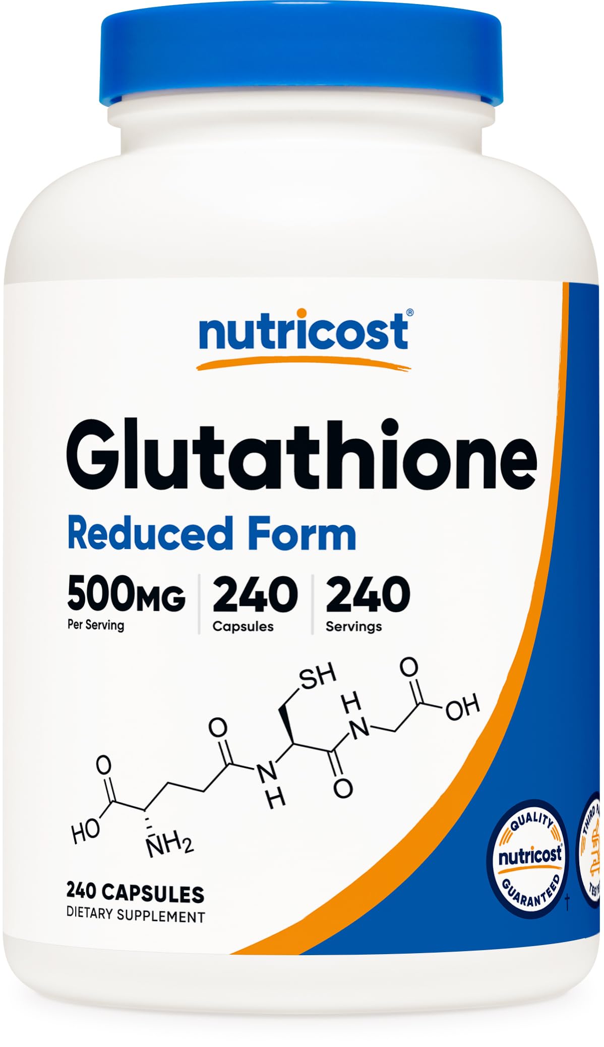 Nutricost Gélules de Glutathion 500mg vue de face