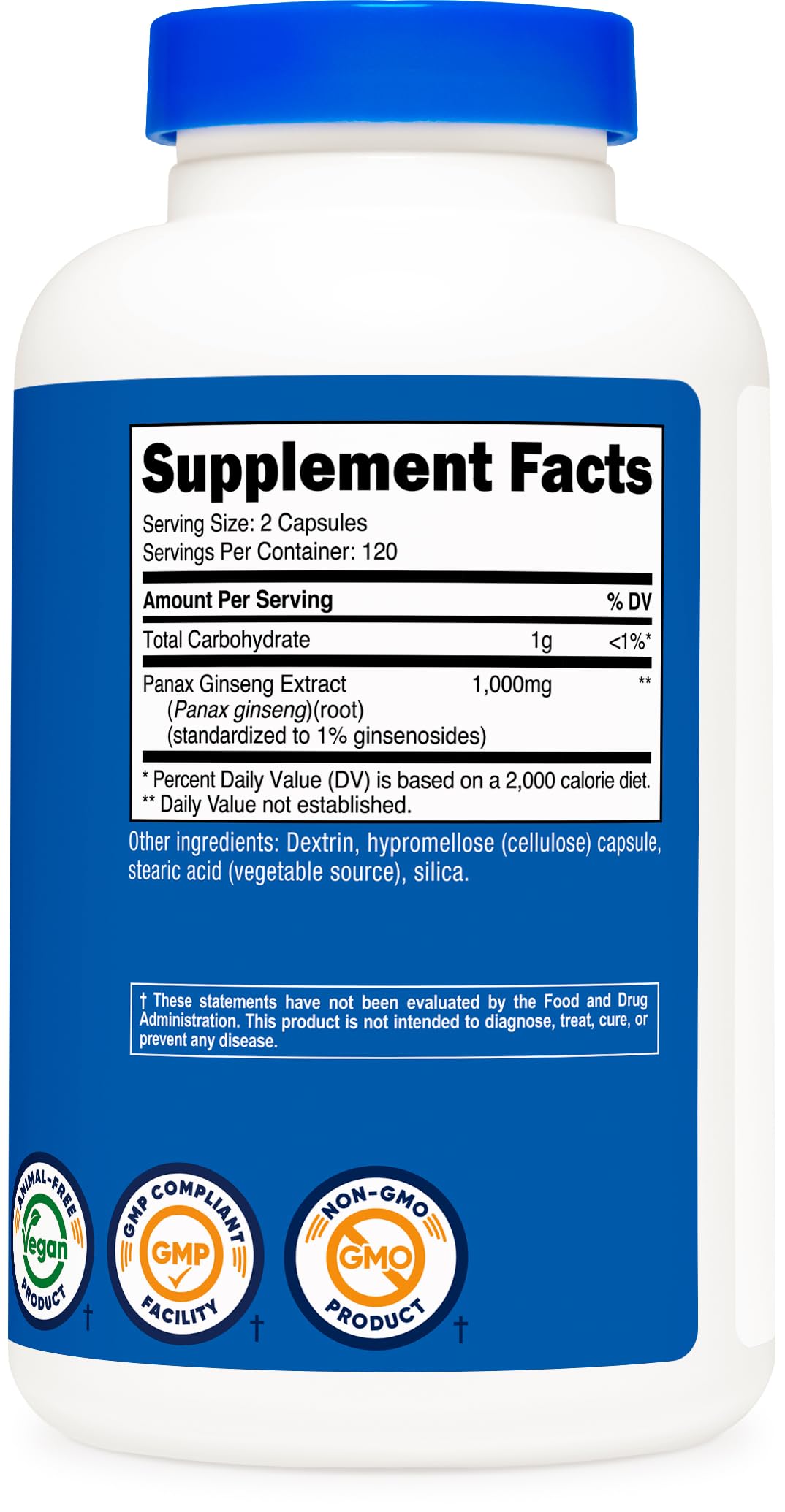 Nutricost Ginseng Panax 1000mg capsules en contexte d'usage